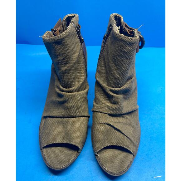 Blowfish Malibu Boots Women's 6.5 Ankle Booties Olive Green Canvas Zip Up Casual - Picture 10 of 10